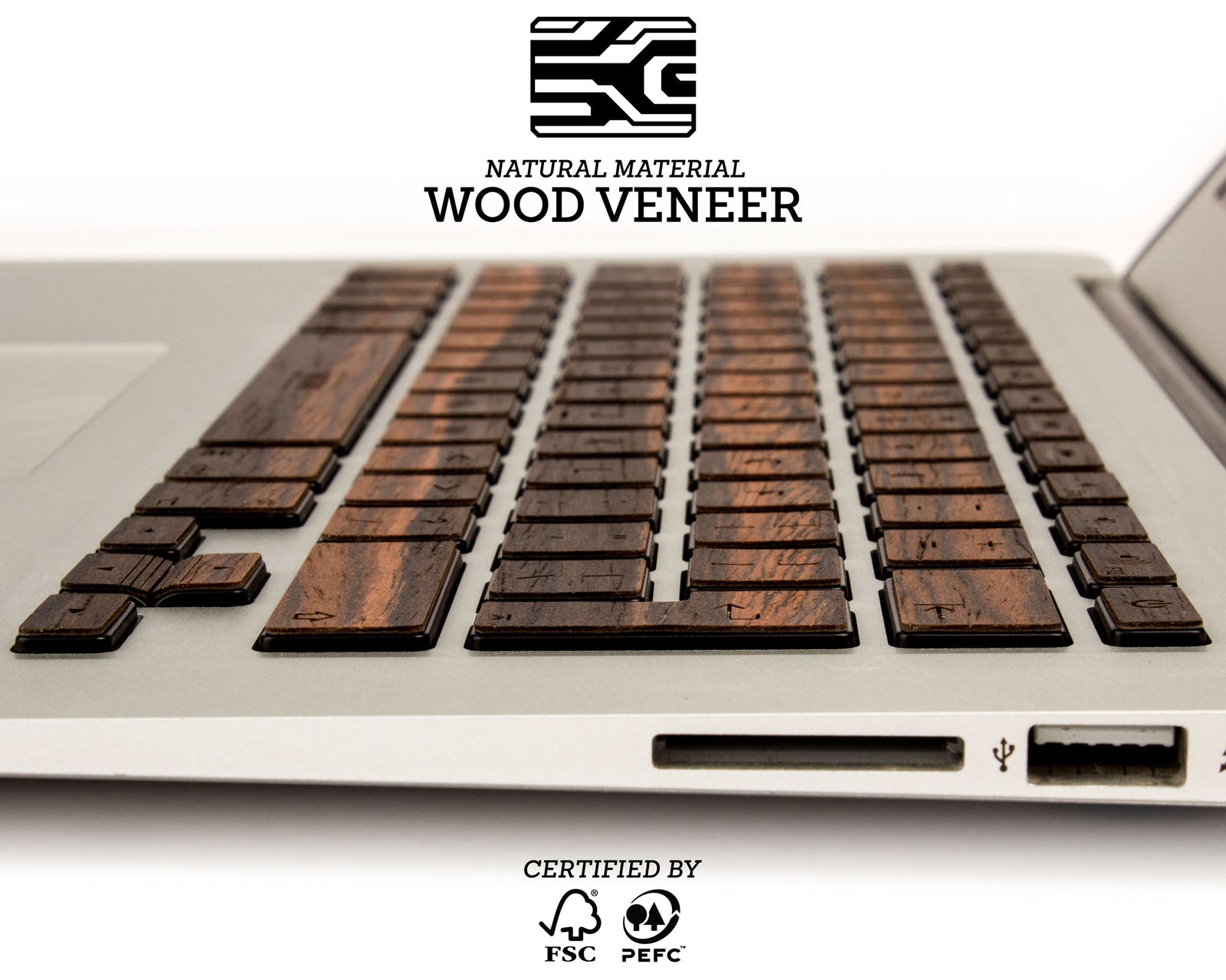 Macbook Wood Keyboard Skin - Ebony