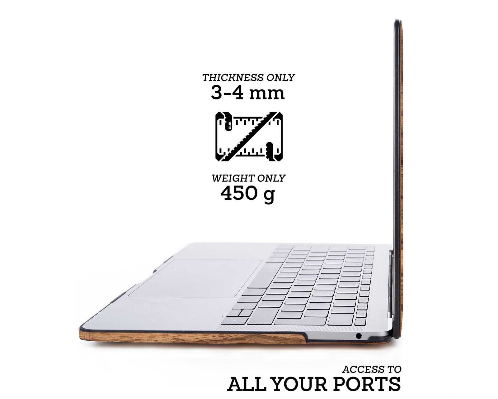 MACBOOK PROTECTIVE CASE - Real Walnut Wood