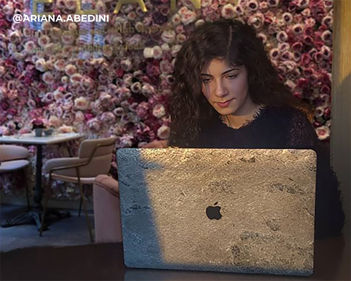 Macbook Skin - Made of Real Stone - Silver Grey