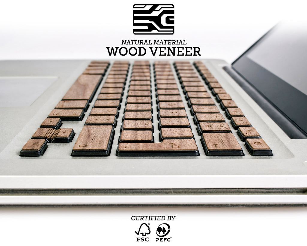 Macbook Wood Keyboard Skin - Walnut