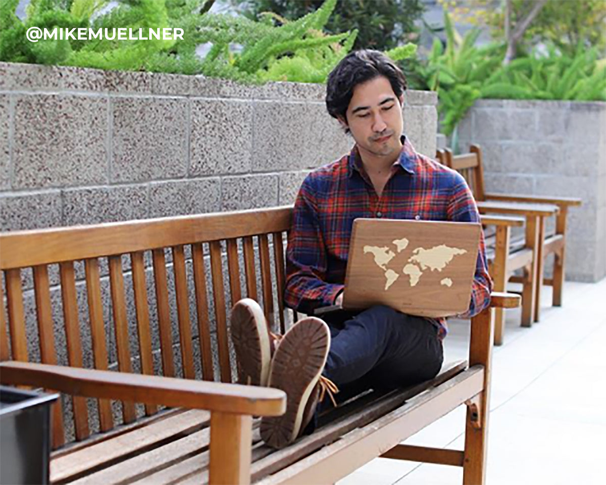 World Map - Macbook Wood Skin